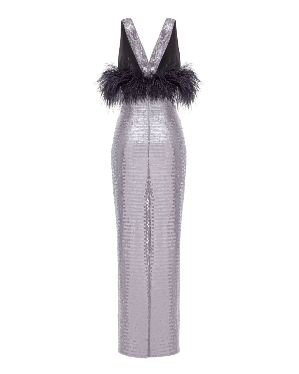Sequined fringe maxi dress – Rasario