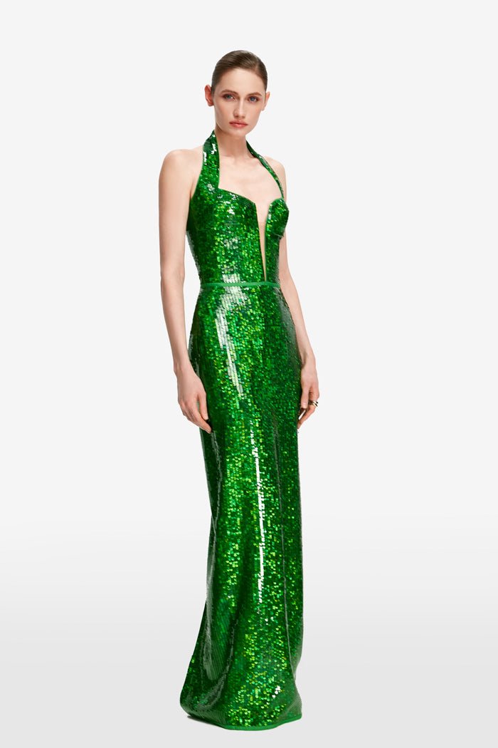 Sequined maxi dress with cutout – Rasario