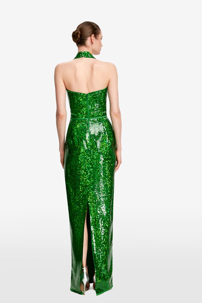 Sequined maxi dress with cutout – Rasario