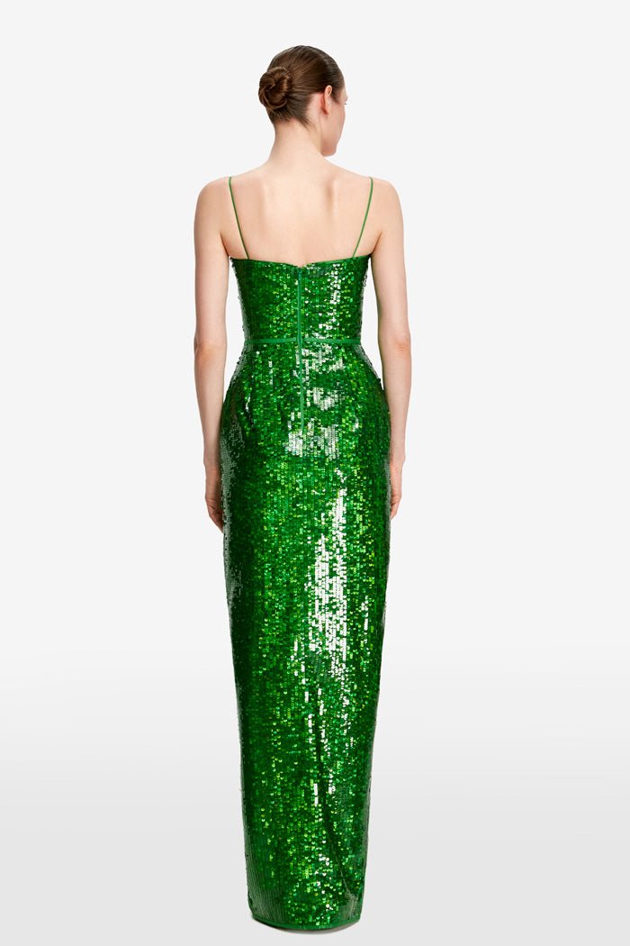 Sequined maxi dress with lacing – Rasario