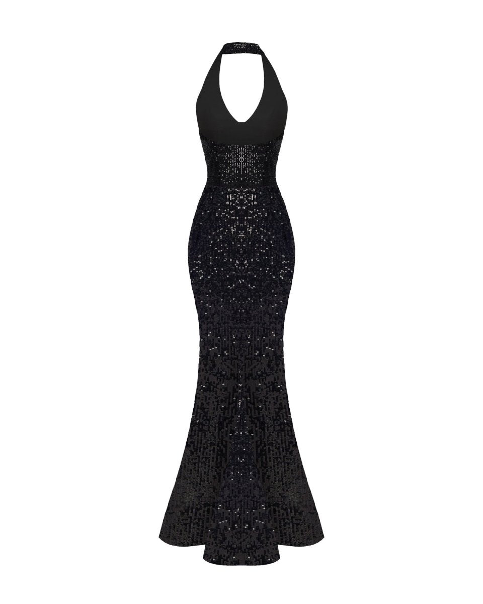 Sequined maxi dress with train – Rasario