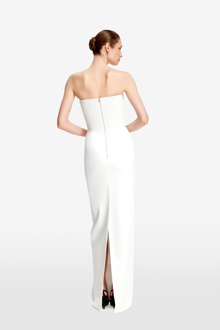 Satin corset maxi dress with lacing – Rasario