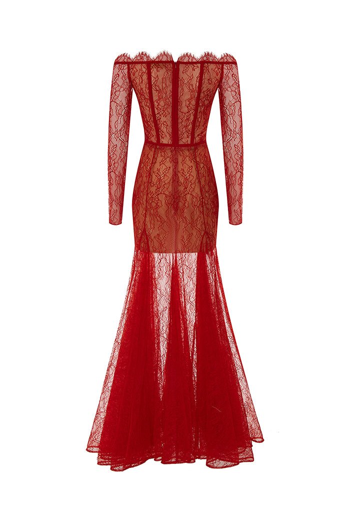 Сorset lace gown with a draped skirt – Rasario