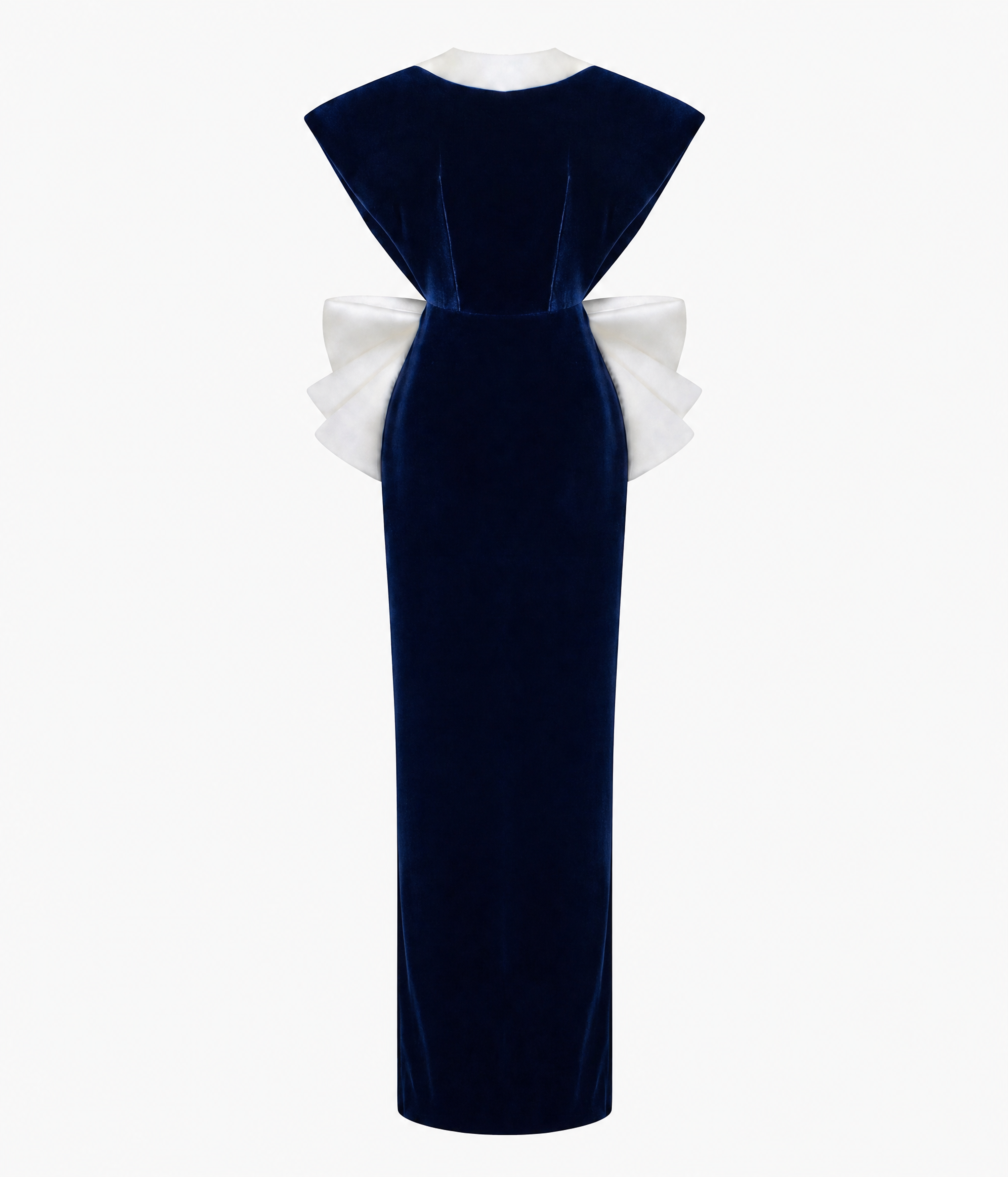 Velvet dress with a deep cutout on the back