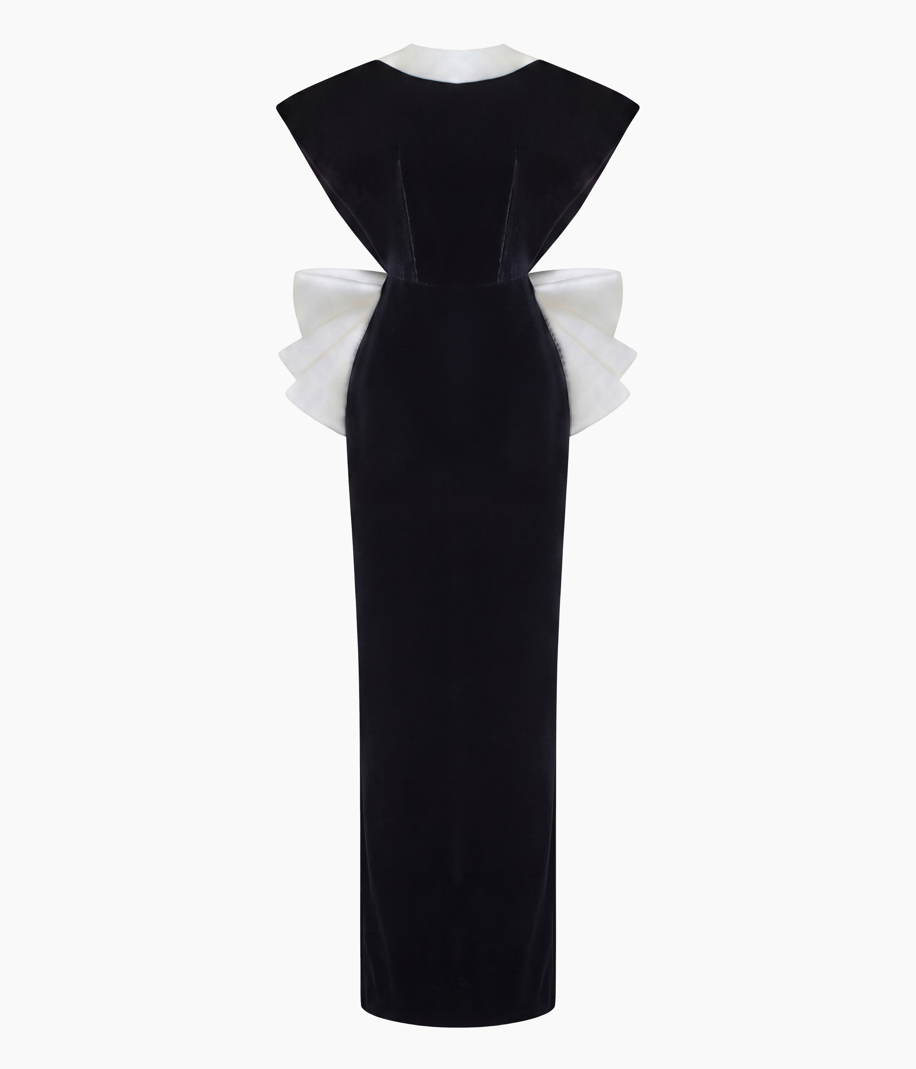 Velvet dress with a deep cutout on the back
