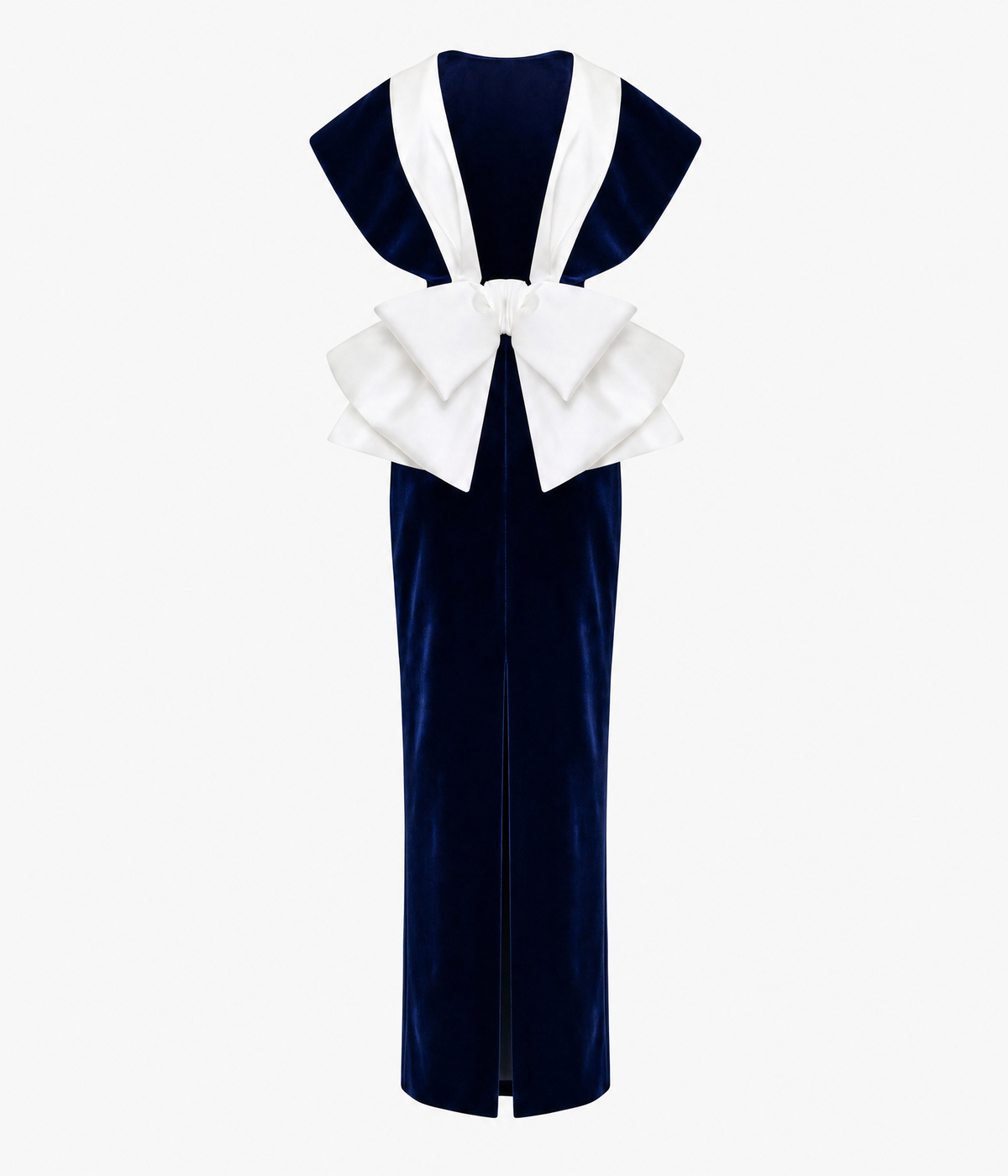 Velvet dress with a deep cutout on the back