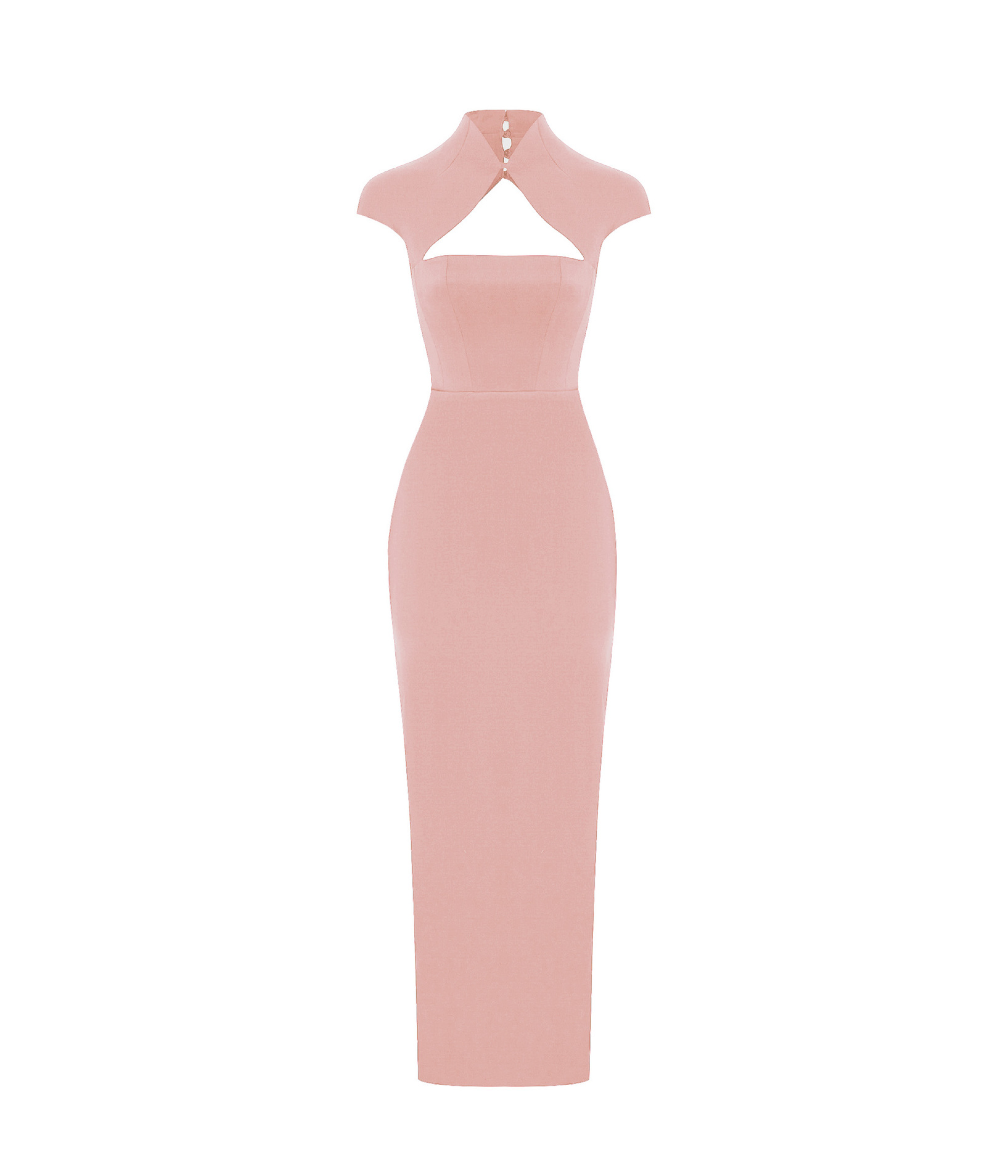 Long midi corset satin dress with a side slit – Color: Light pink – RASARIO Online Boutique 46 (FR) / Light pink