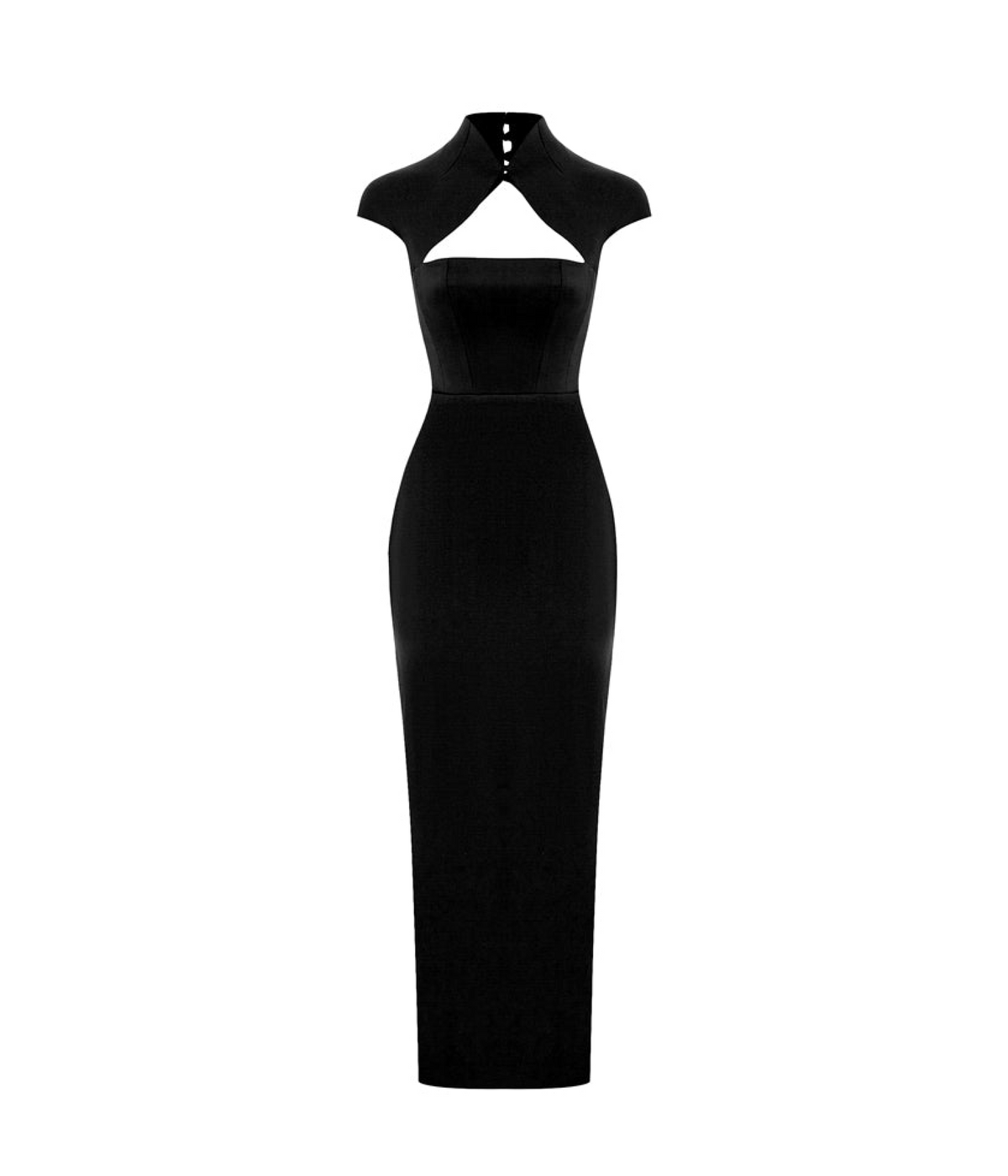 Long midi corset satin dress with a side slit
