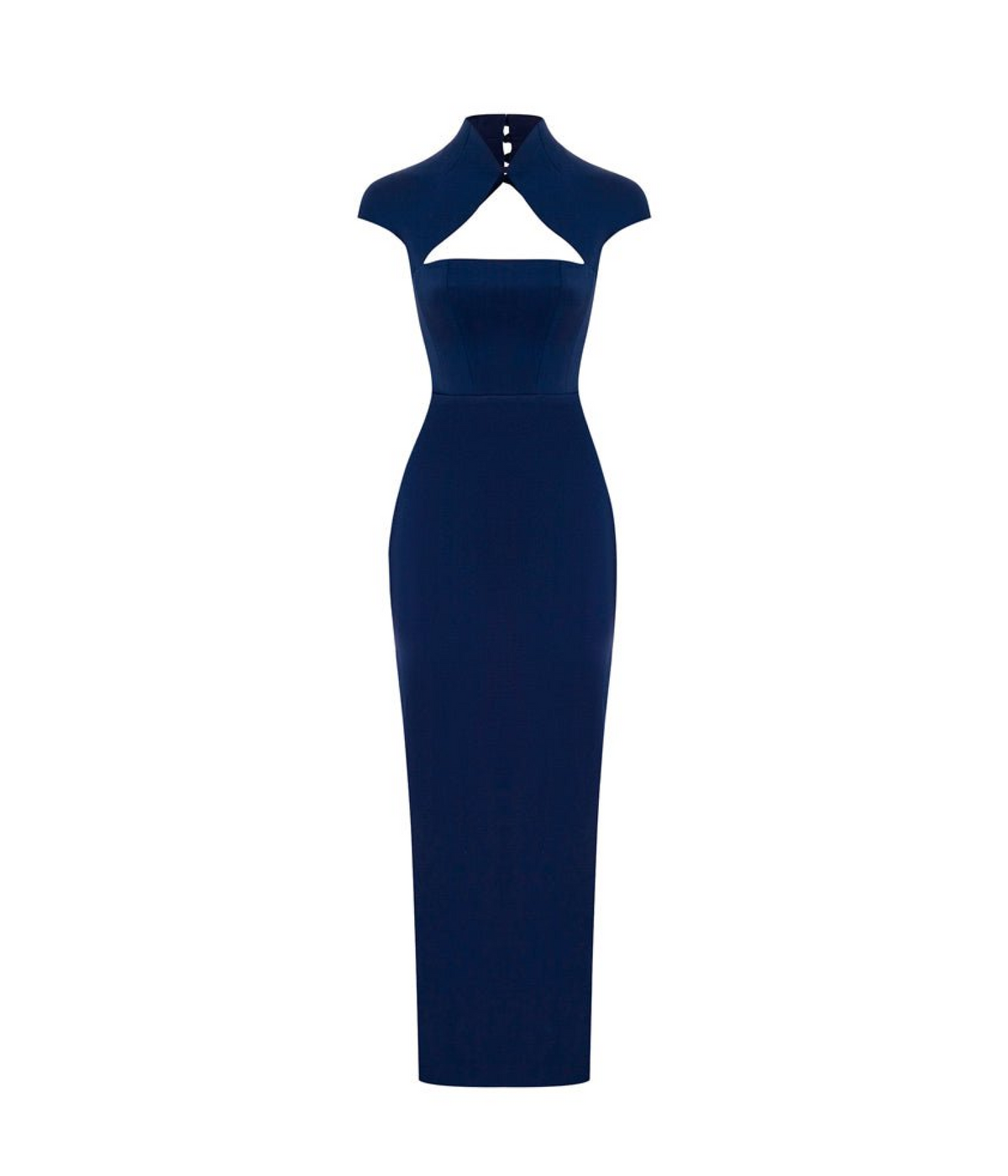 Long midi corset satin dress with a side slit