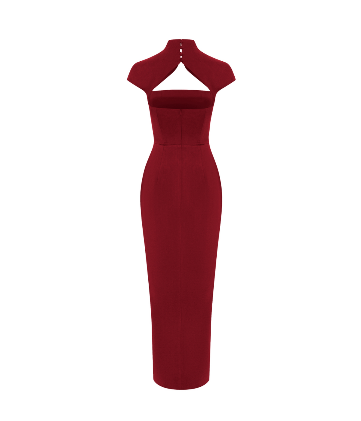 Long midi corset satin dress with a side slit