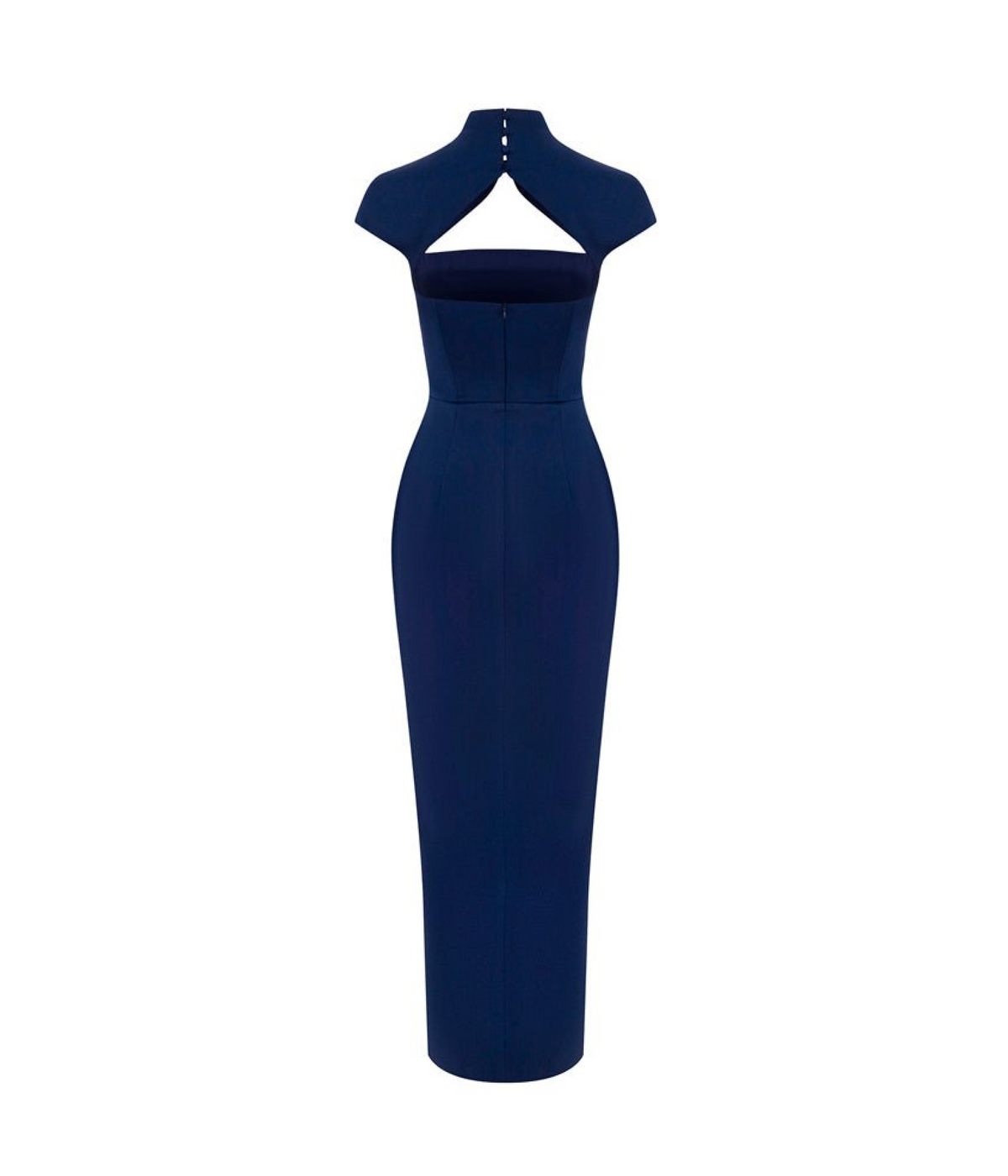 Long midi corset satin dress with a side slit