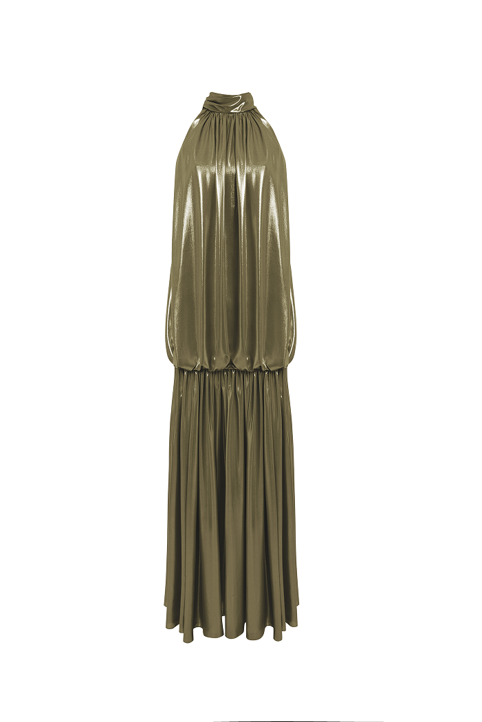 Chiffon maxi dress with an open back – Rasario