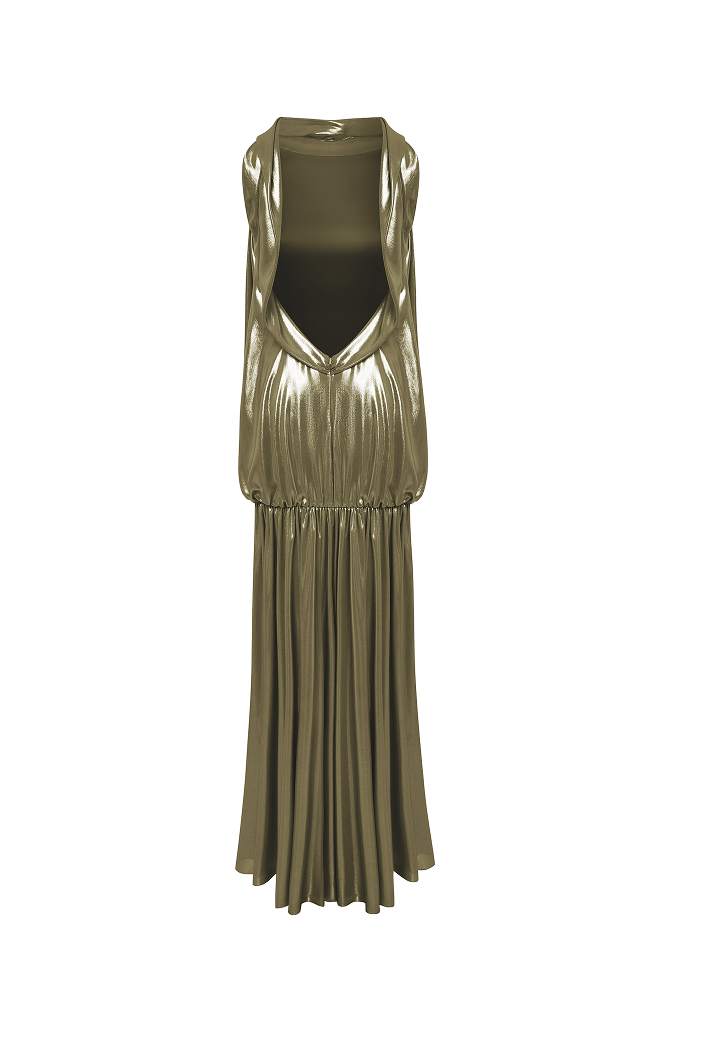 Chiffon maxi dress with an open back – Rasario