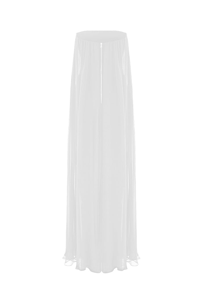 Crepe and silk chiffon corset gown – Rasario