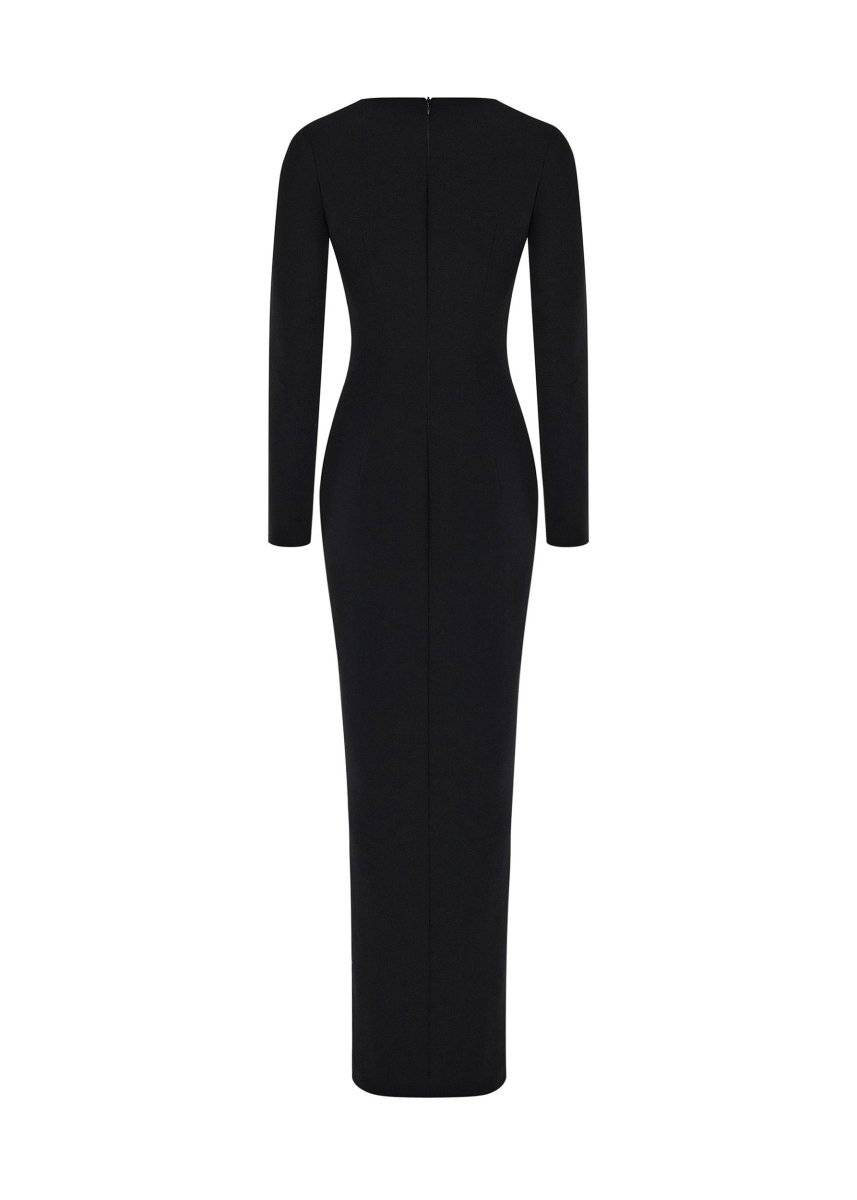 Crepe maxi dress with cutouts – Rasario