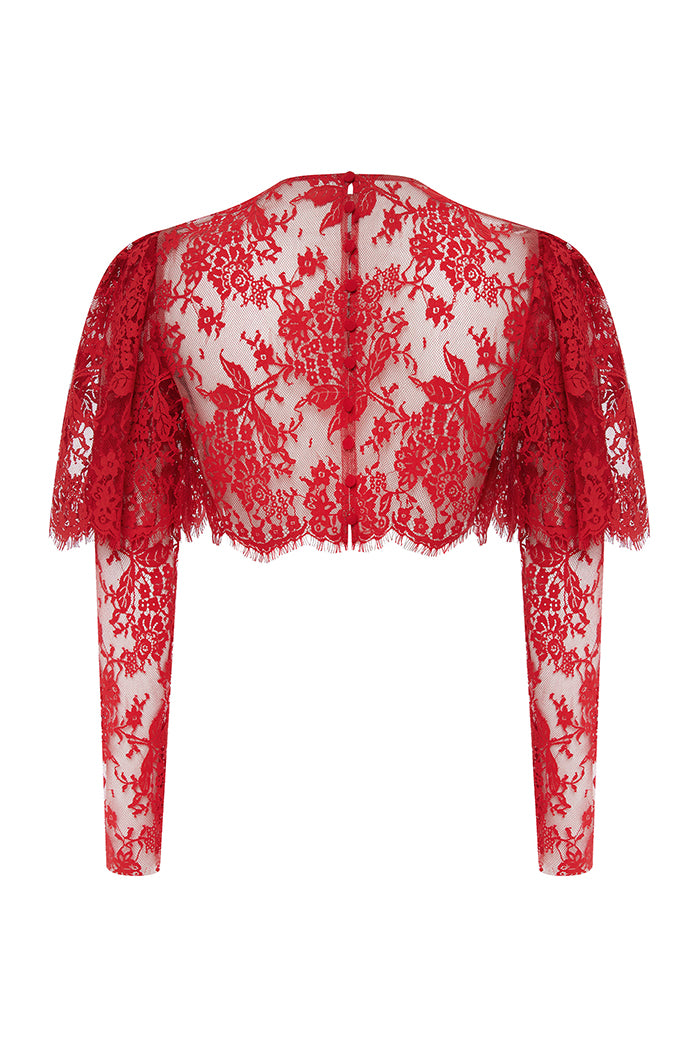 Cropped lace top with sleeves – Rasario