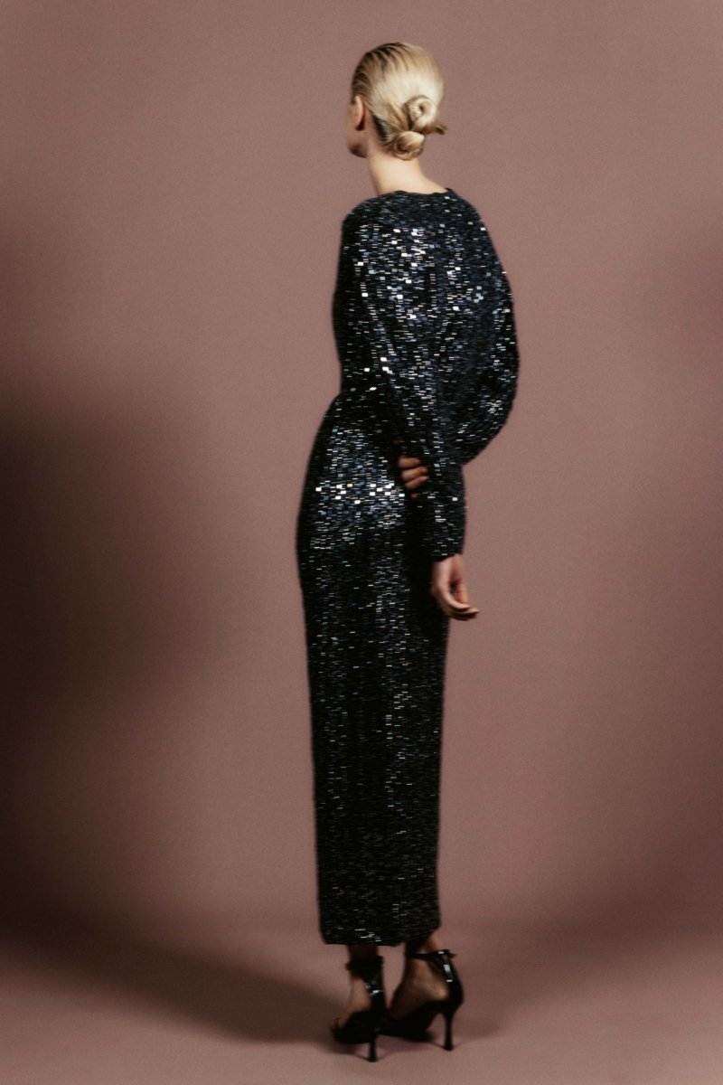 Crystal-embellished chiffon midi dress – Rasario