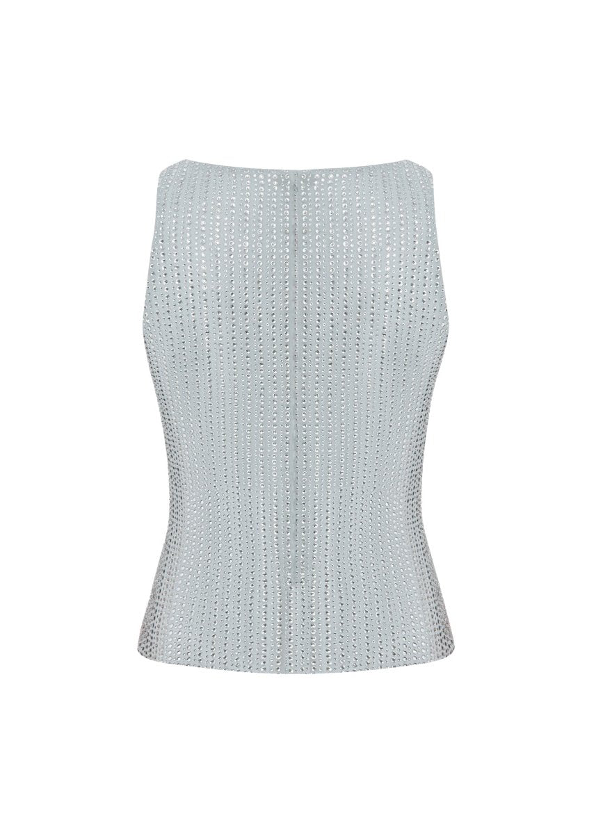 Crystal-embellished chiffon top – Rasario