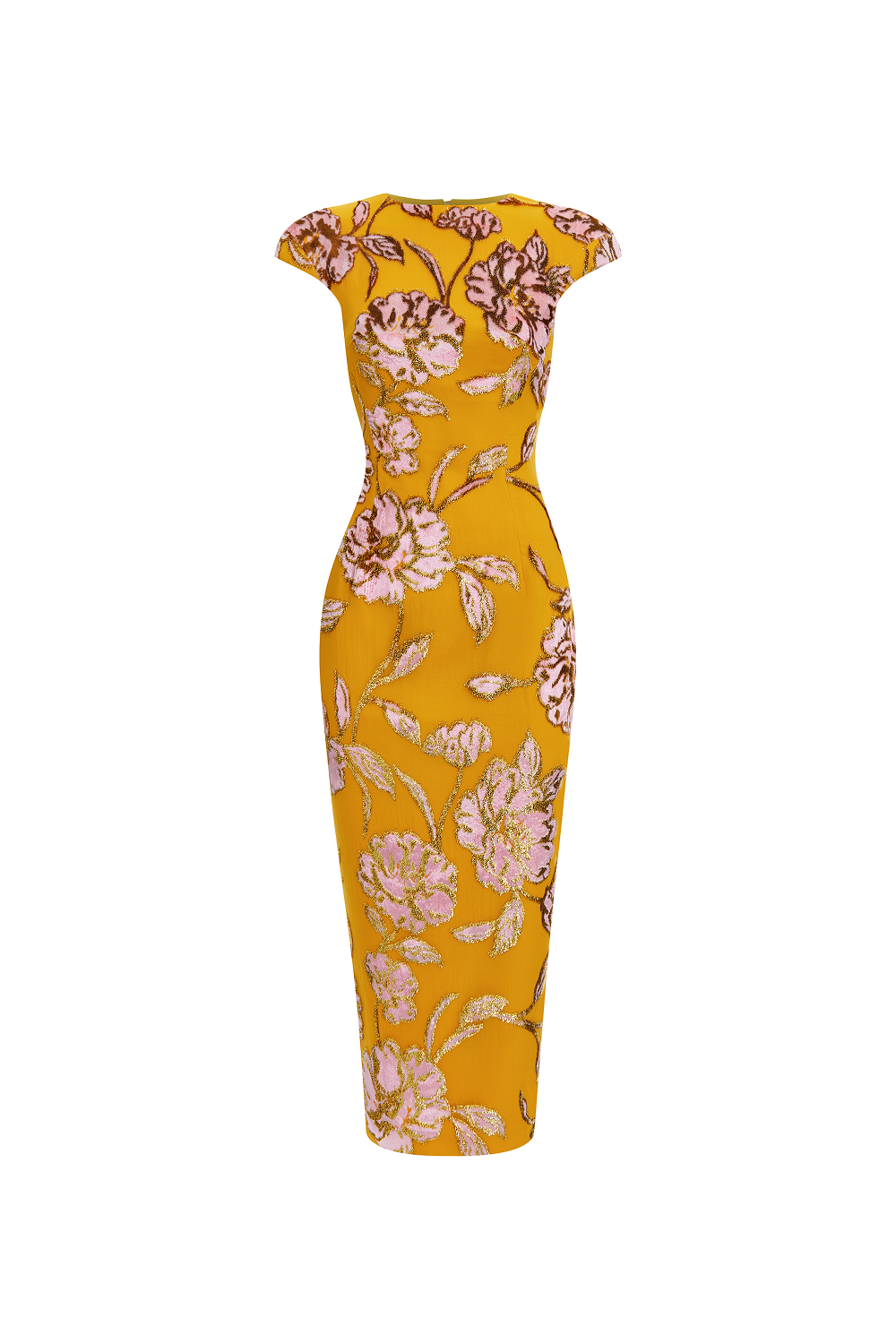 Devoré velvet midi dress with open back – Rasario