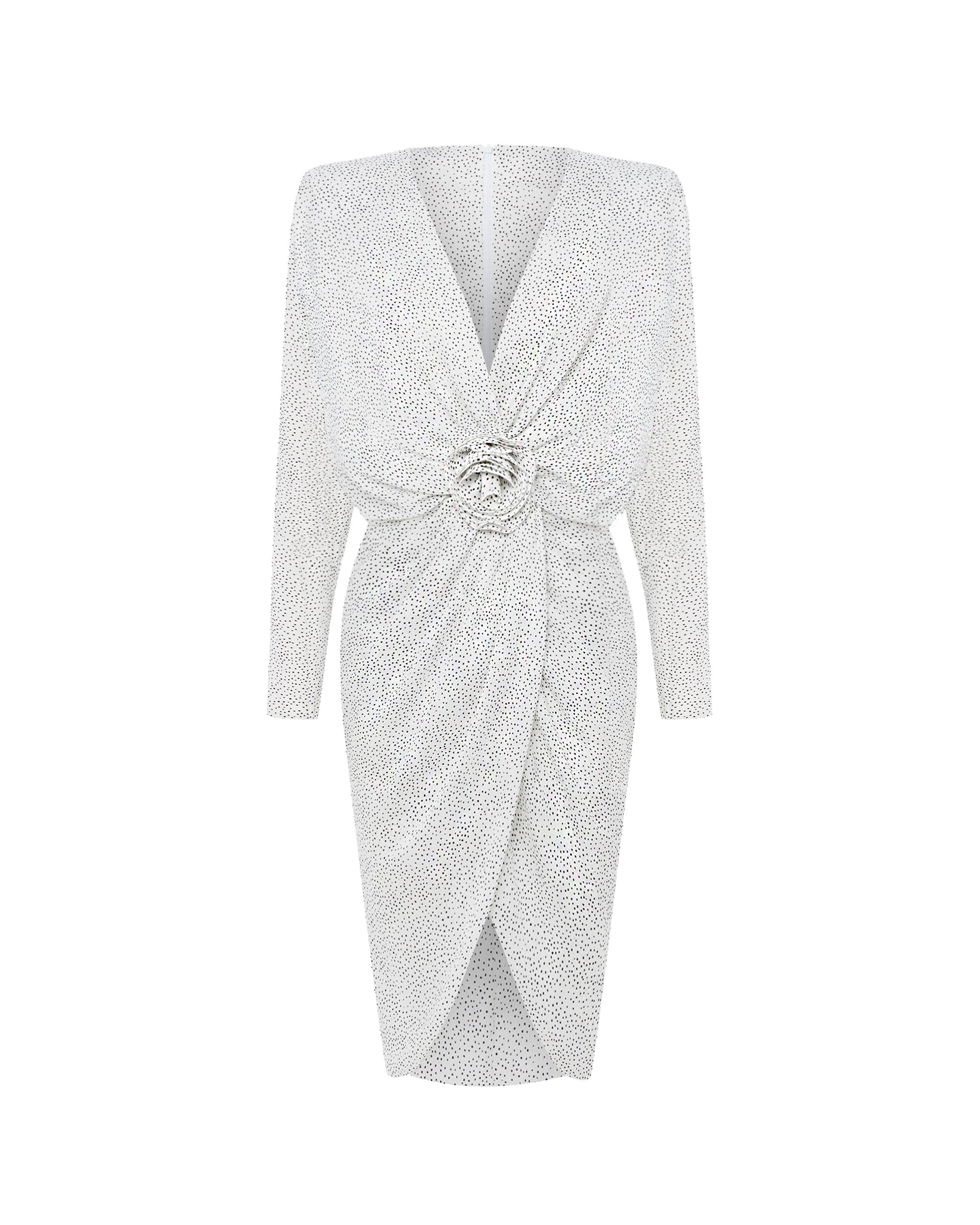 Draped chiffon midi dress – Color: White – RASARIO Online Boutique 42 (FR) / White