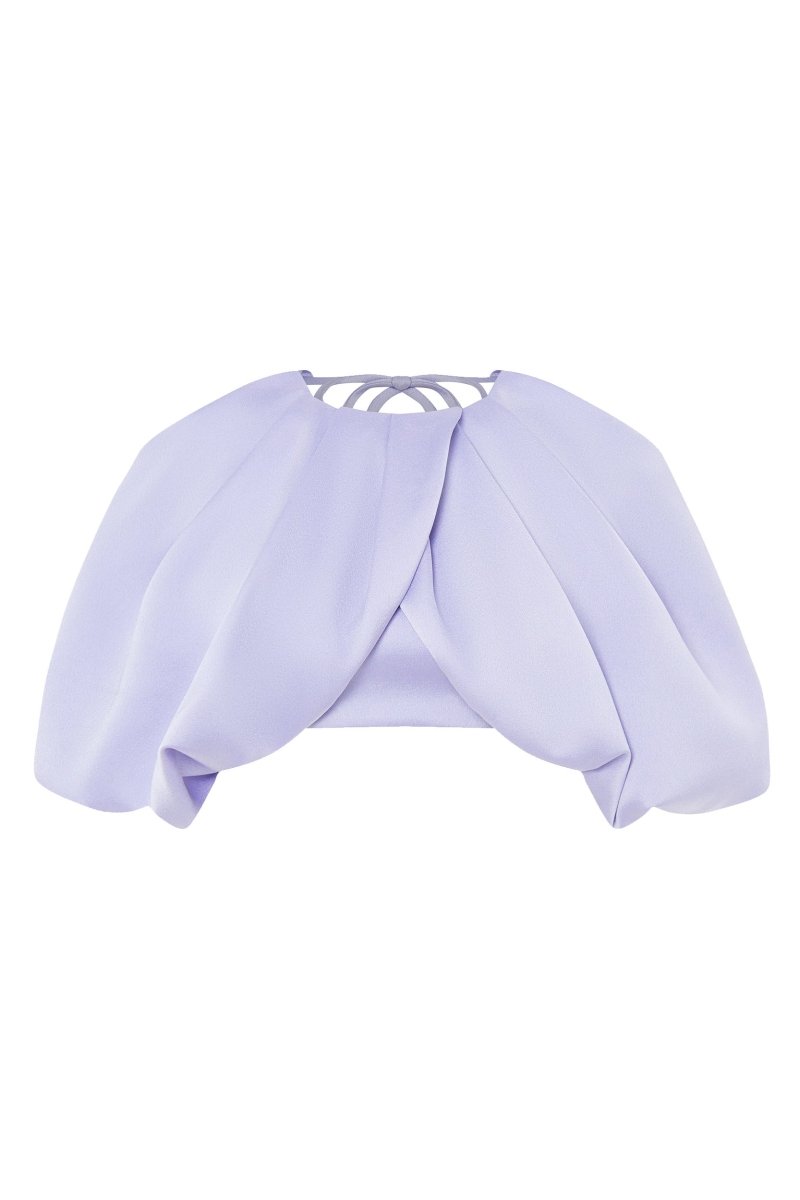Draped cropped satin top – Rasario