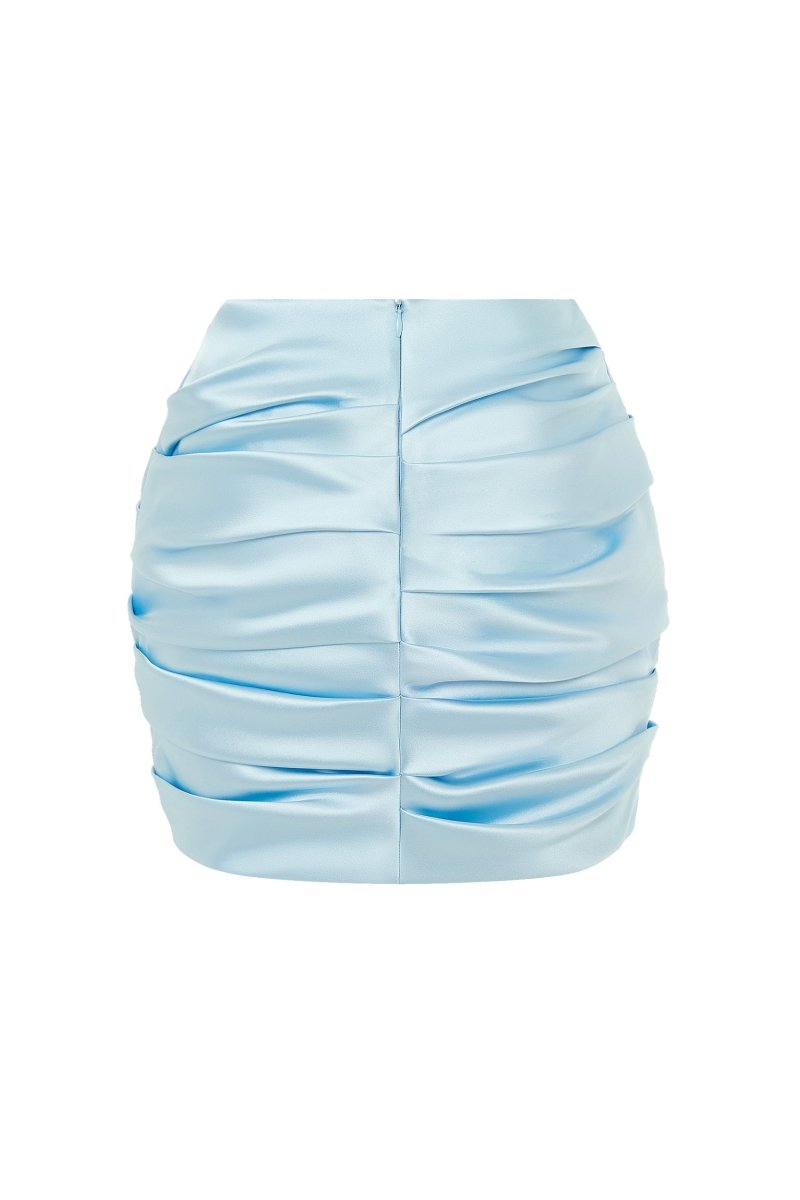 Draped satin mini skirt – Rasario