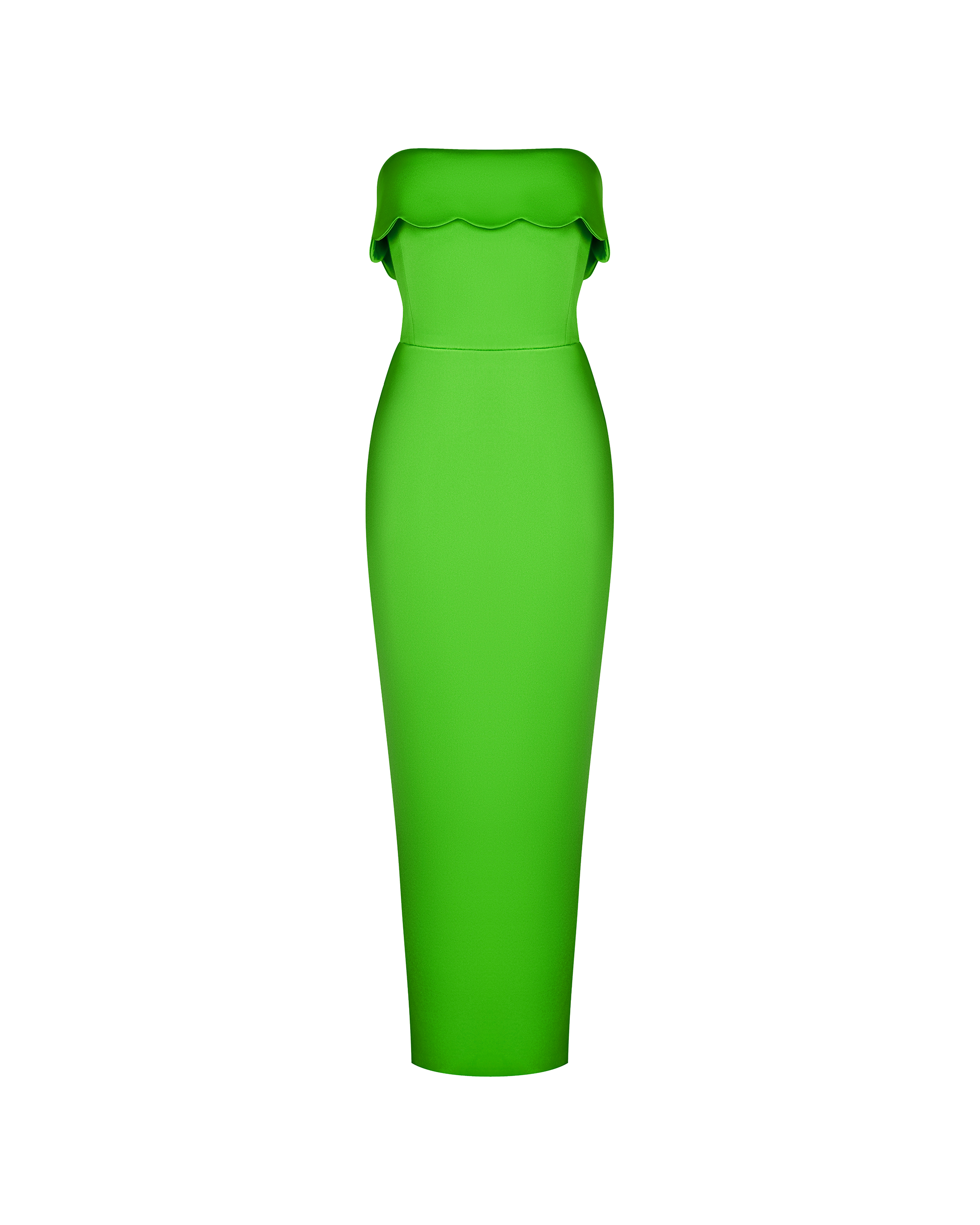 Satin corset midi dress lime green 3D043 – RASARIO