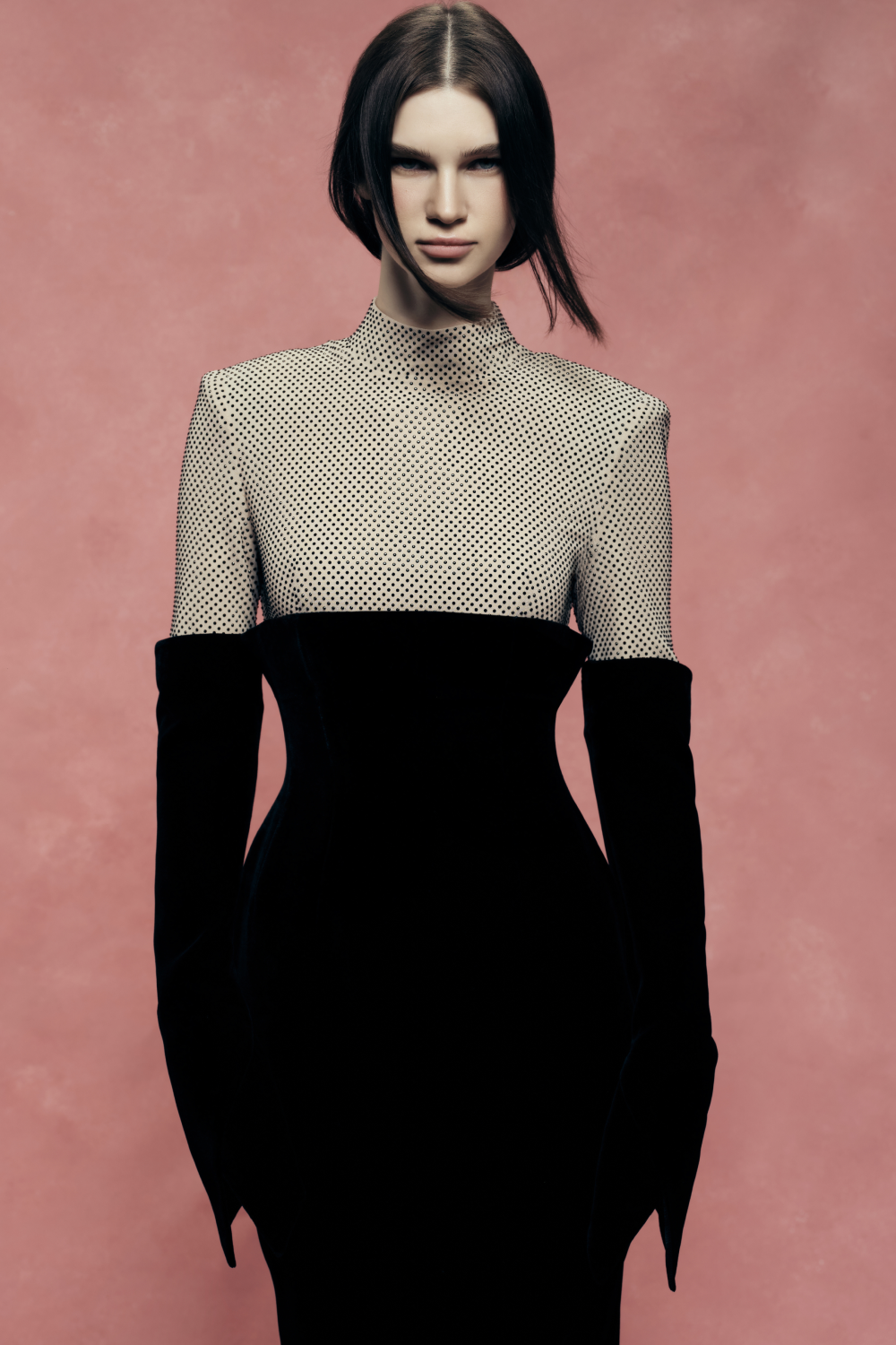 Crystal-Embellished Velvet Midi Dress