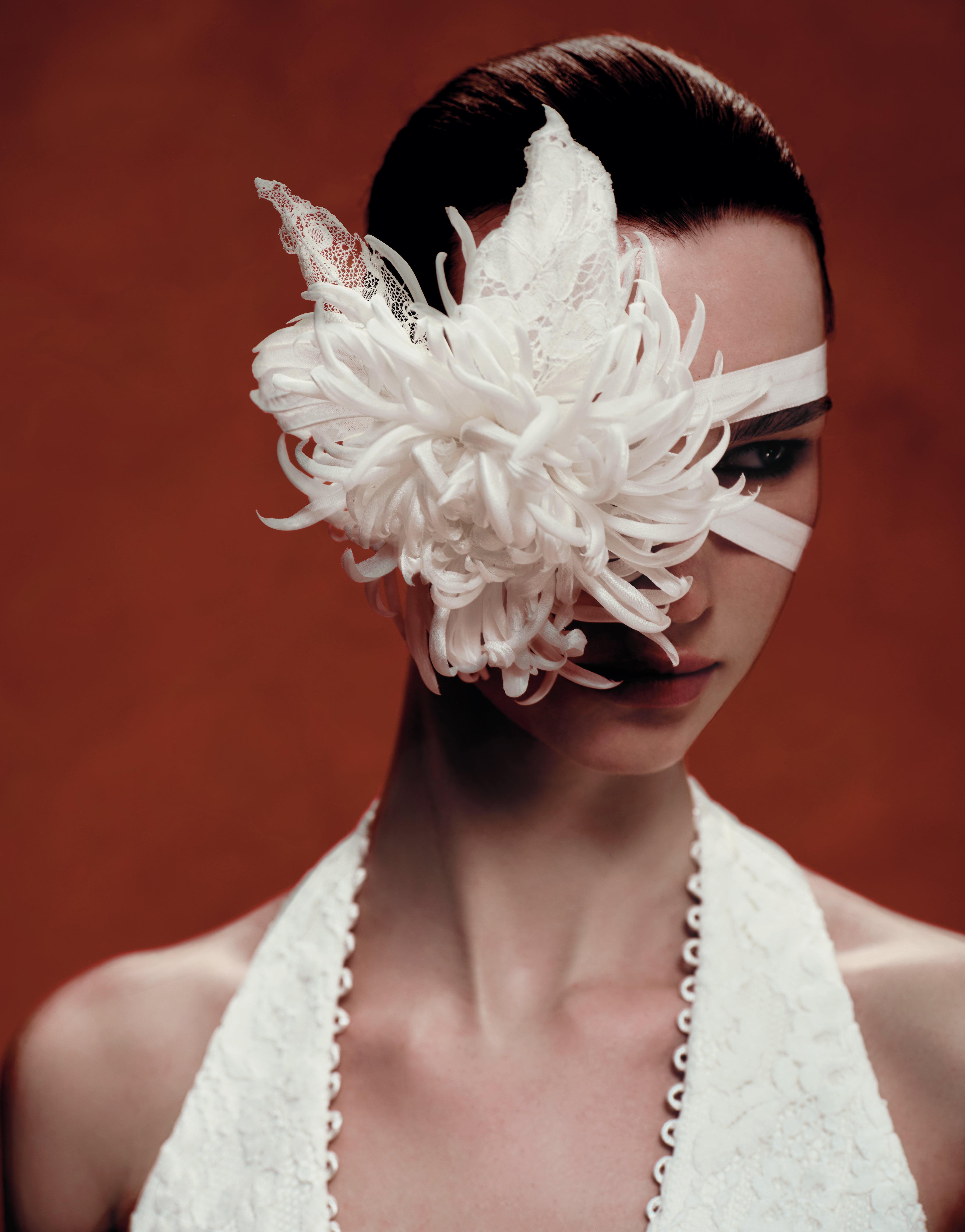 Lace and satin corset top and skirt