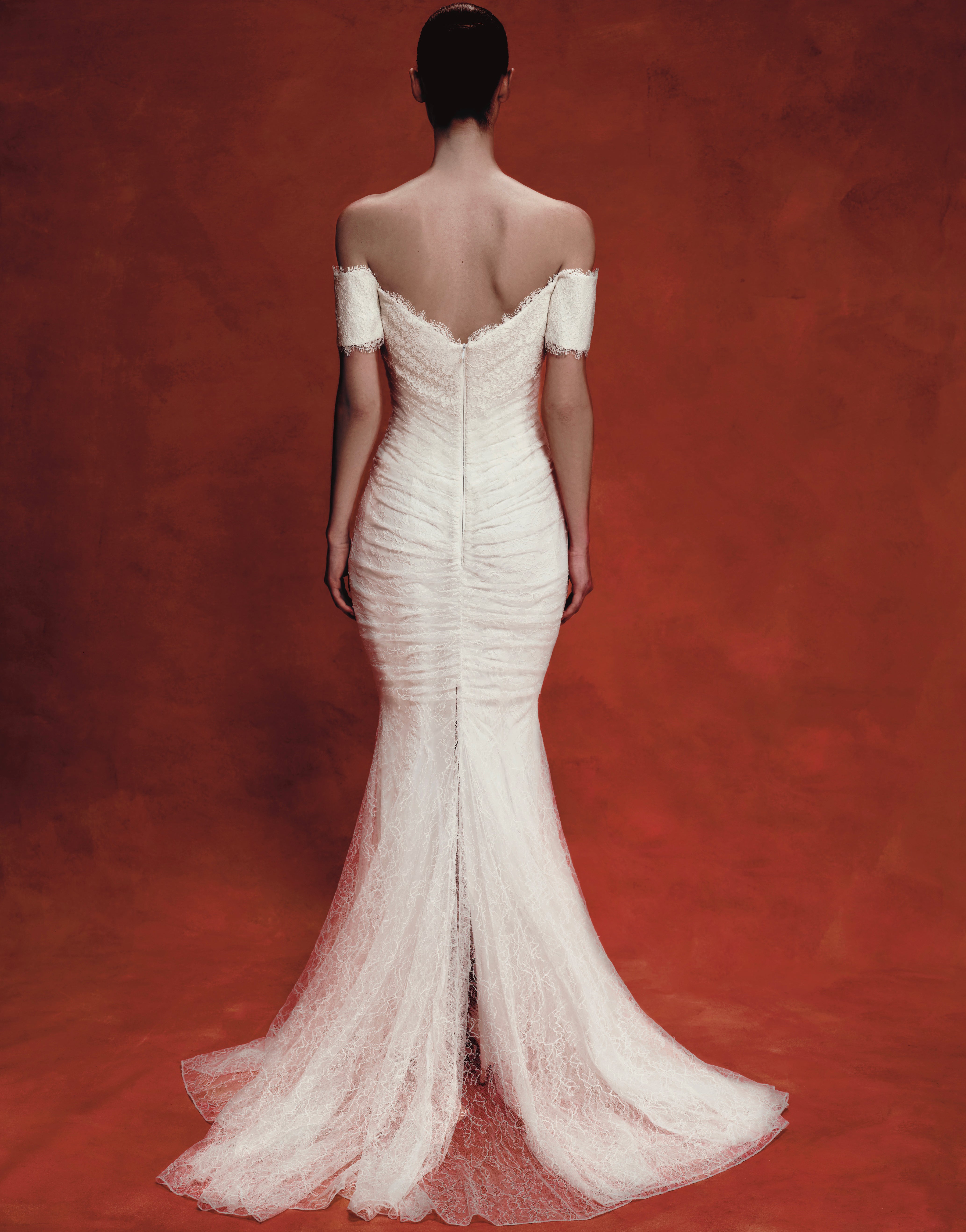 Draped lace maxi dress