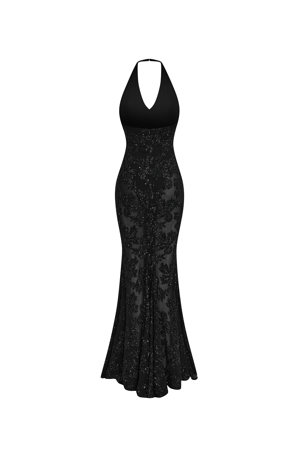 Maxi dress with sequin chiffon inserts – Rasario