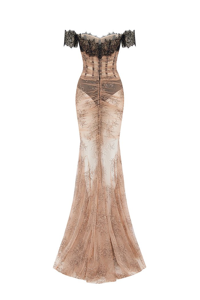 Off-the-shoulder corset lace gown – Rasario