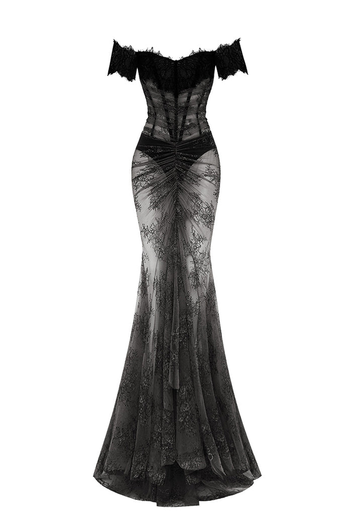 Off-the-shoulder corset lace gown – Rasario
