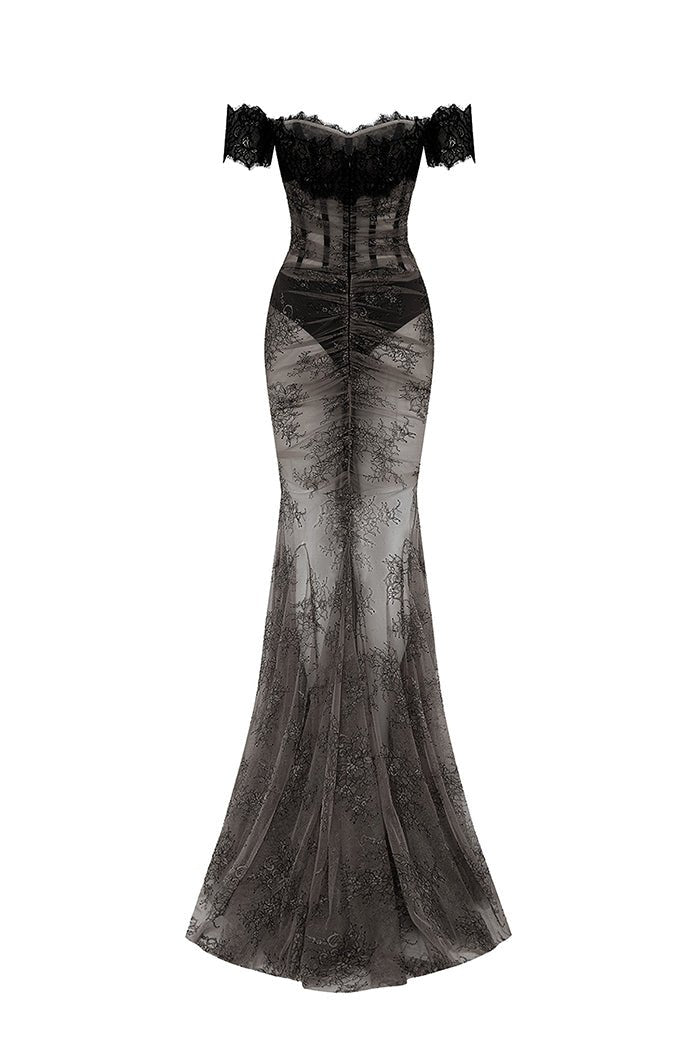 Off-the-shoulder corset lace gown – Rasario