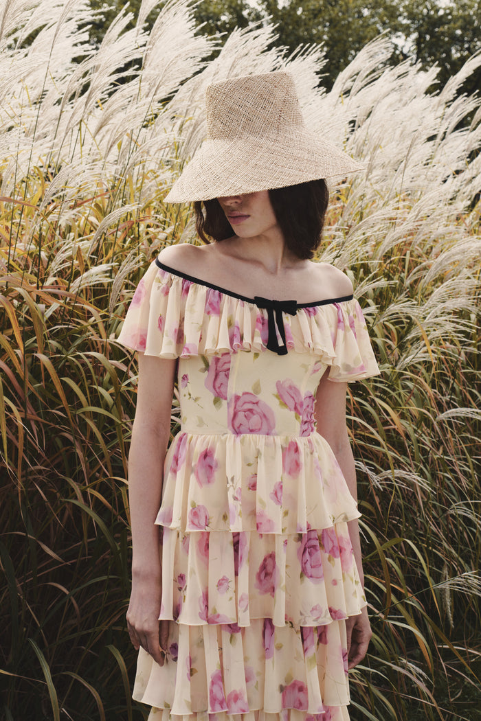 Printed chiffon maxi dress – Rasario