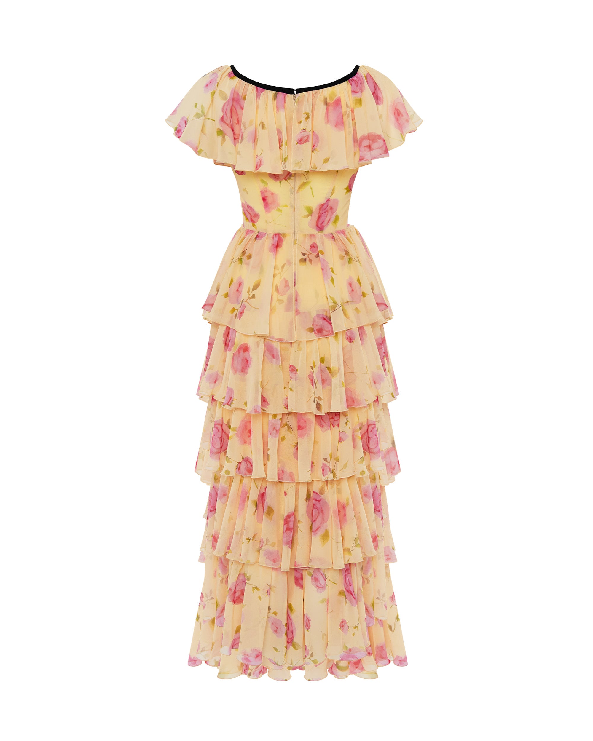Printed chiffon maxi dress – Rasario