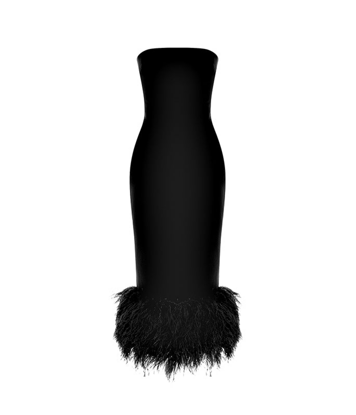 Сorset crepe long midi dress with fringe