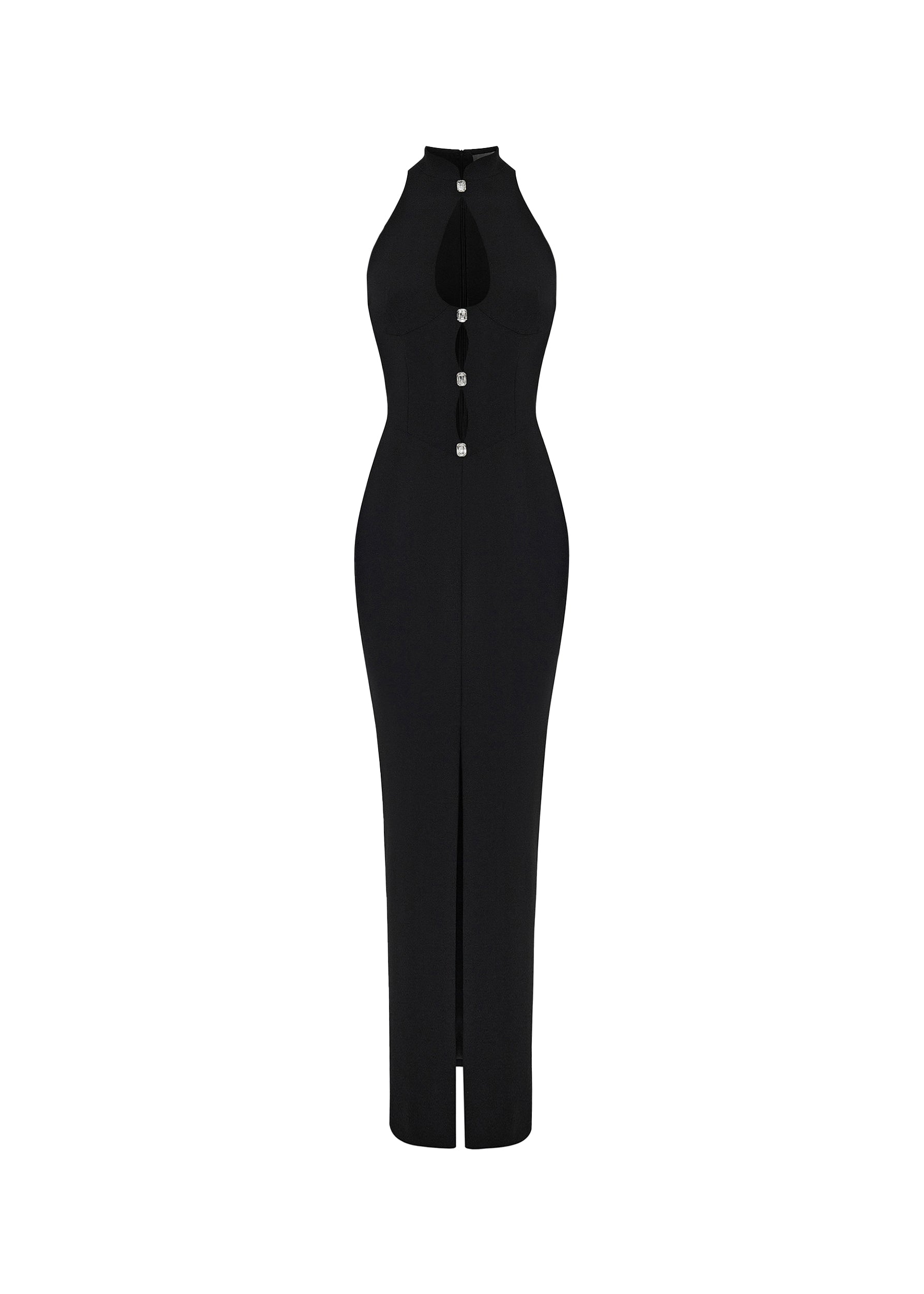 black dress with cutouts Crystal-embellished crepe midi – Color: – RASARIO Online Boutique 36 (FR) / Black Black and blue or Size:15Y Sculpting and seductive natural wood grain