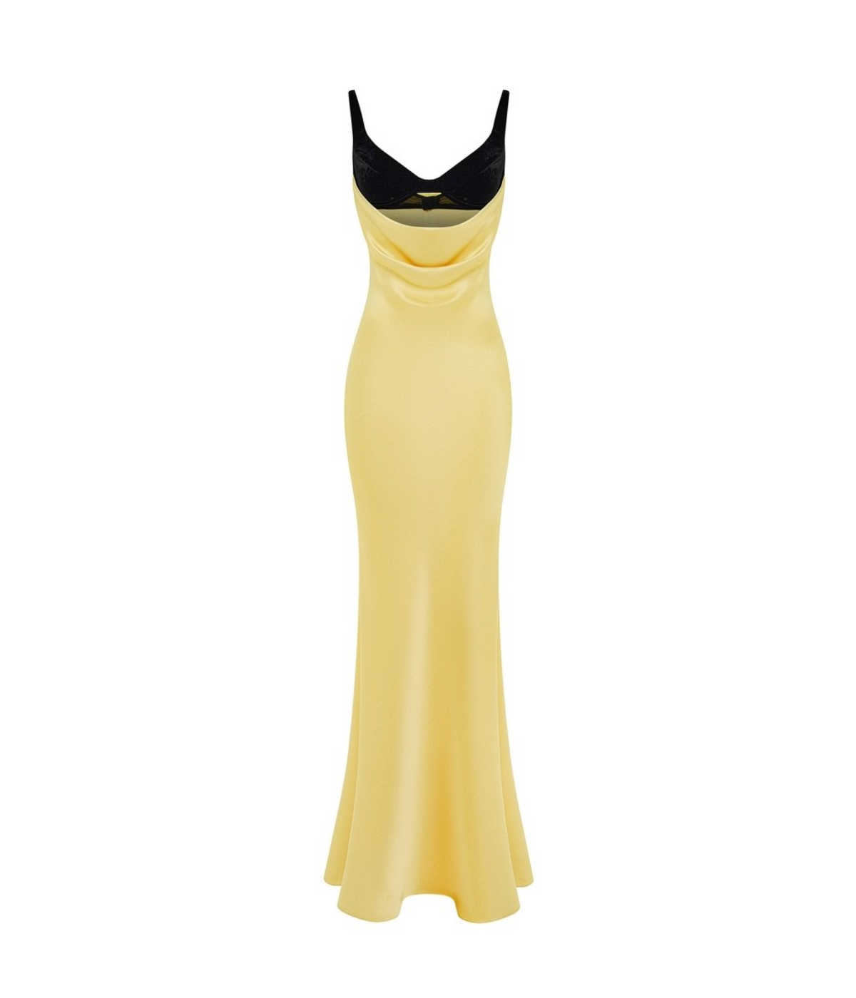 Satin and velvet draped maxi dress