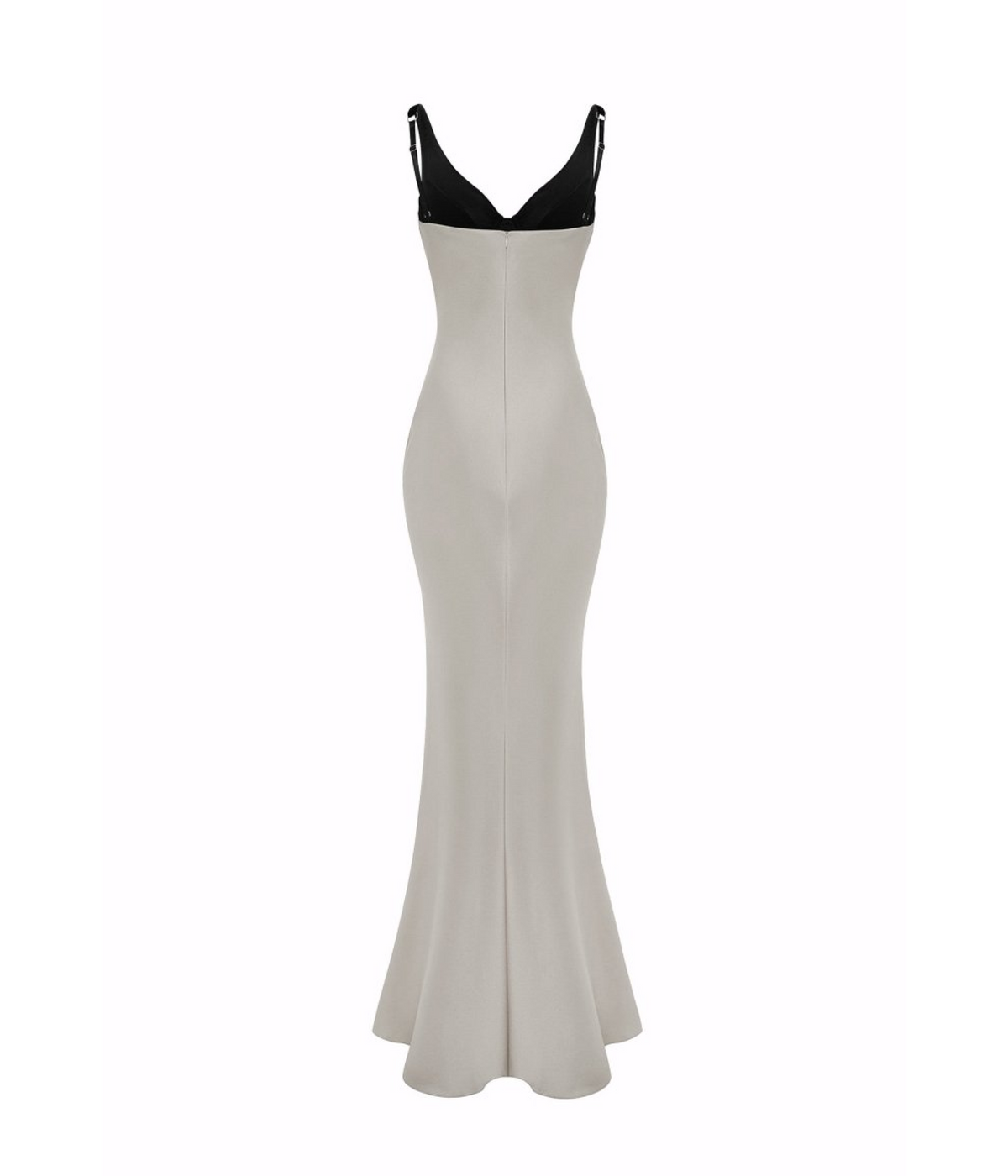 Satin and velvet draped maxi dress