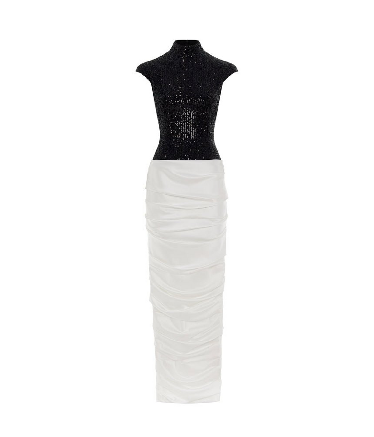 Sequinned maxi dress with a draped skirt