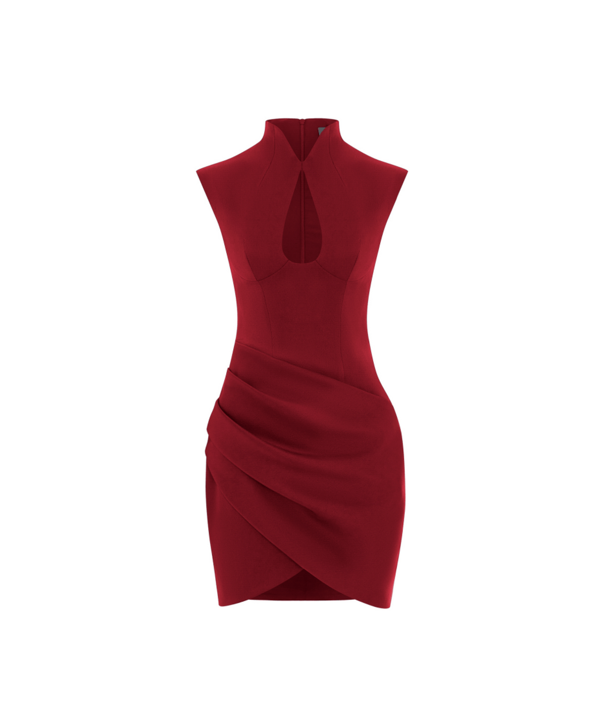 Draped satin mini dress with cutouts