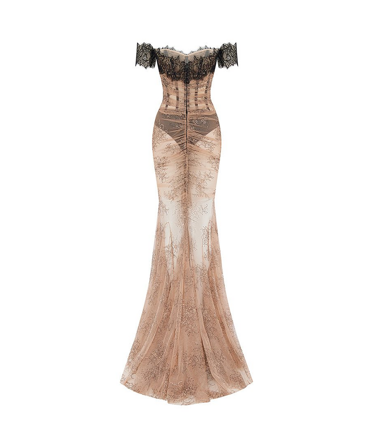 Off-the-shoulder corset lace gown