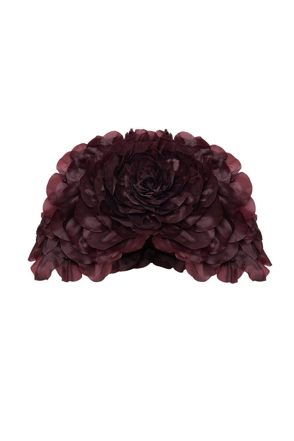 Cropped silk organza cape  with an oversized flower