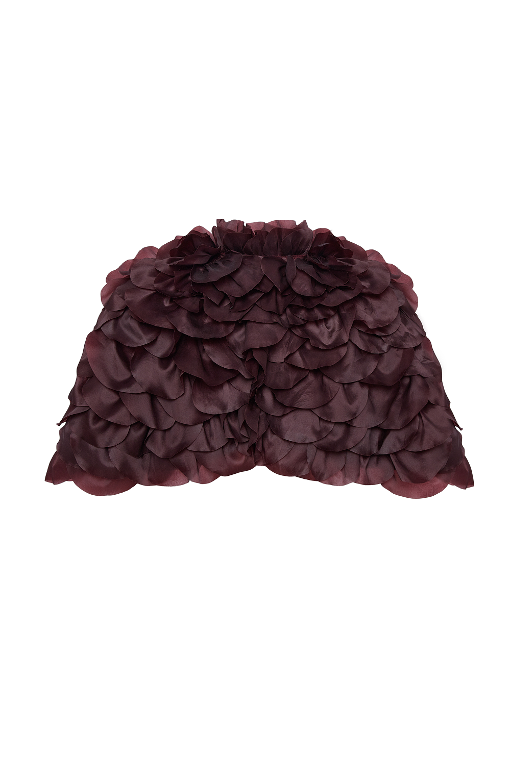 Cropped silk organza cape  with an oversized flower