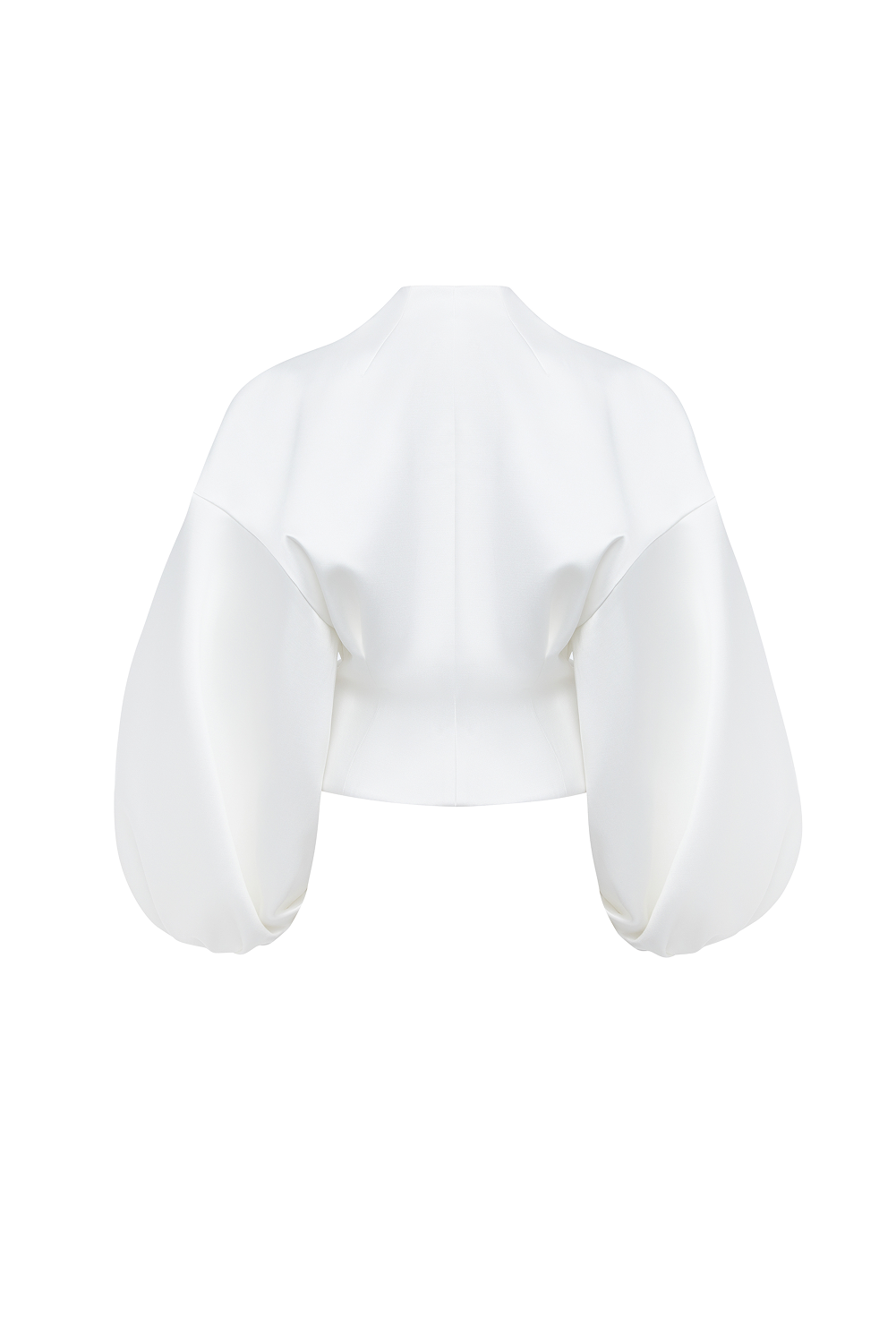 Satin jacket with voluminous sleeves and a flower