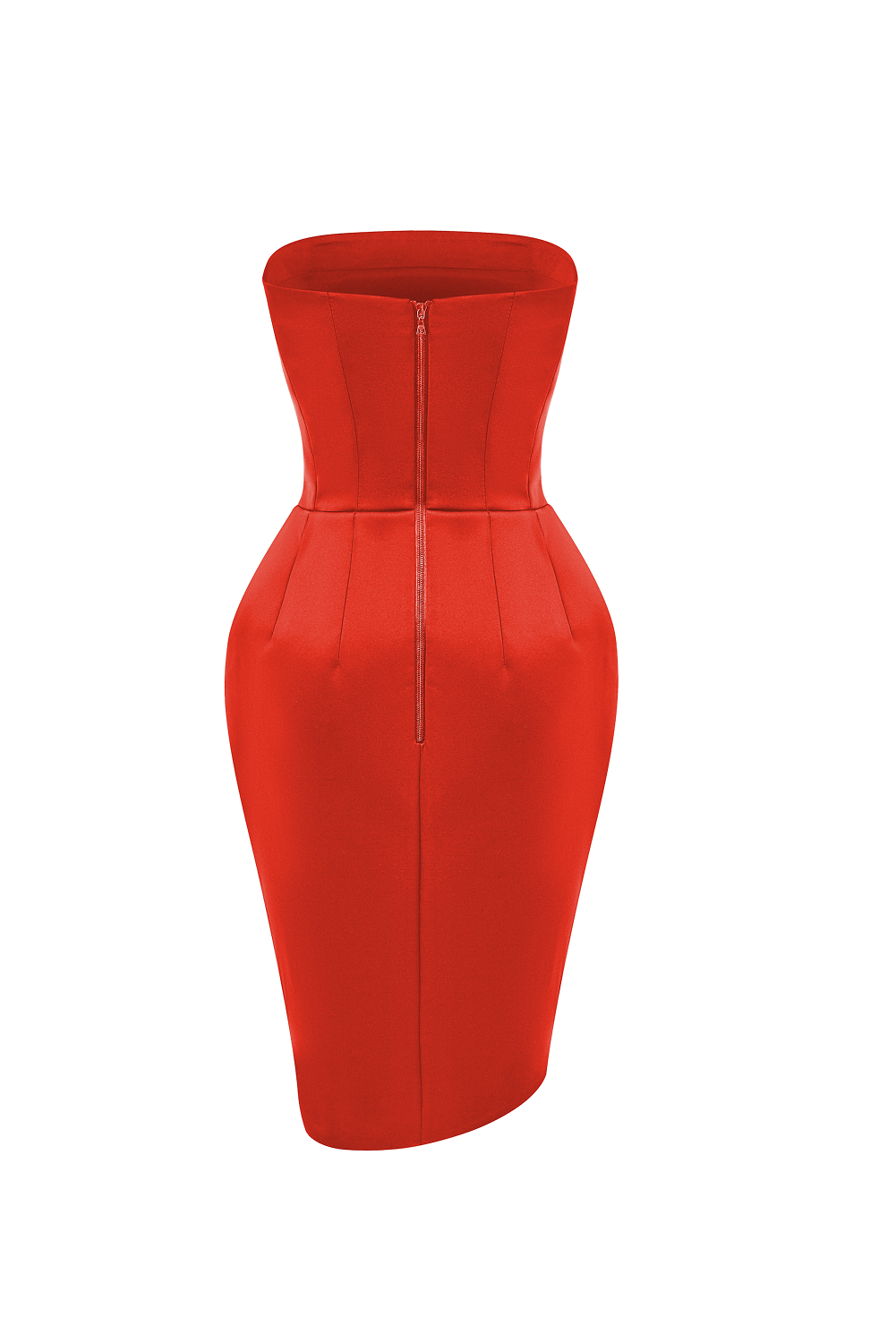 Satin mini dress with a voluminous skirt