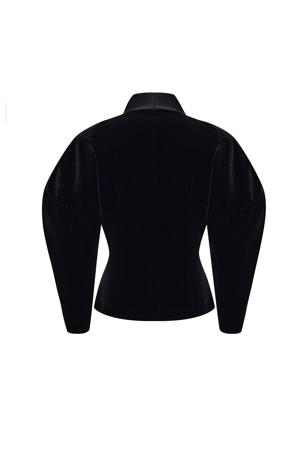 Voluminous velvet and satin jacket