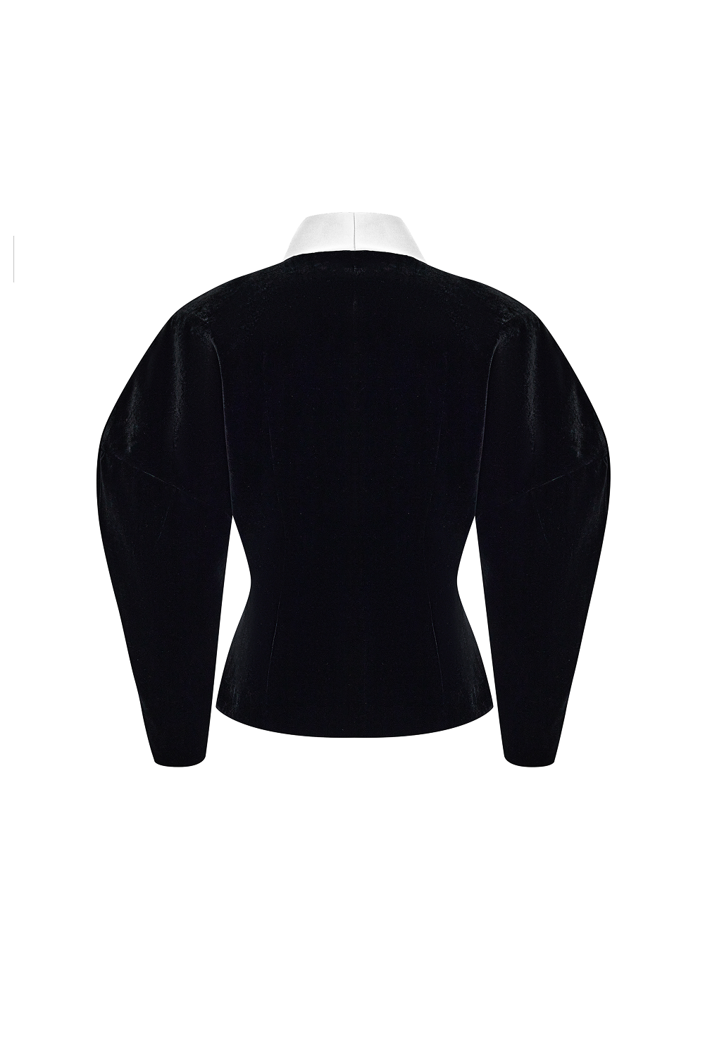 Voluminous velvet and satin jacket