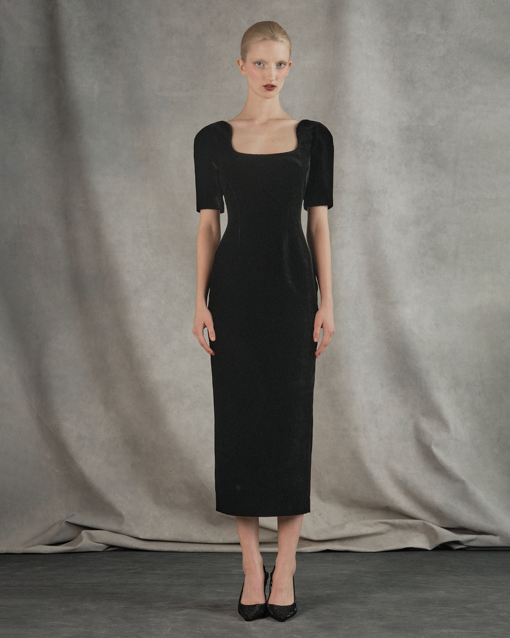 Velvet midi dress